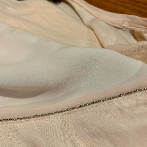 White House Black Market Layer Top XS Classy V-Neck Pastel Beaded Tunic Office - Picture 9 of 9